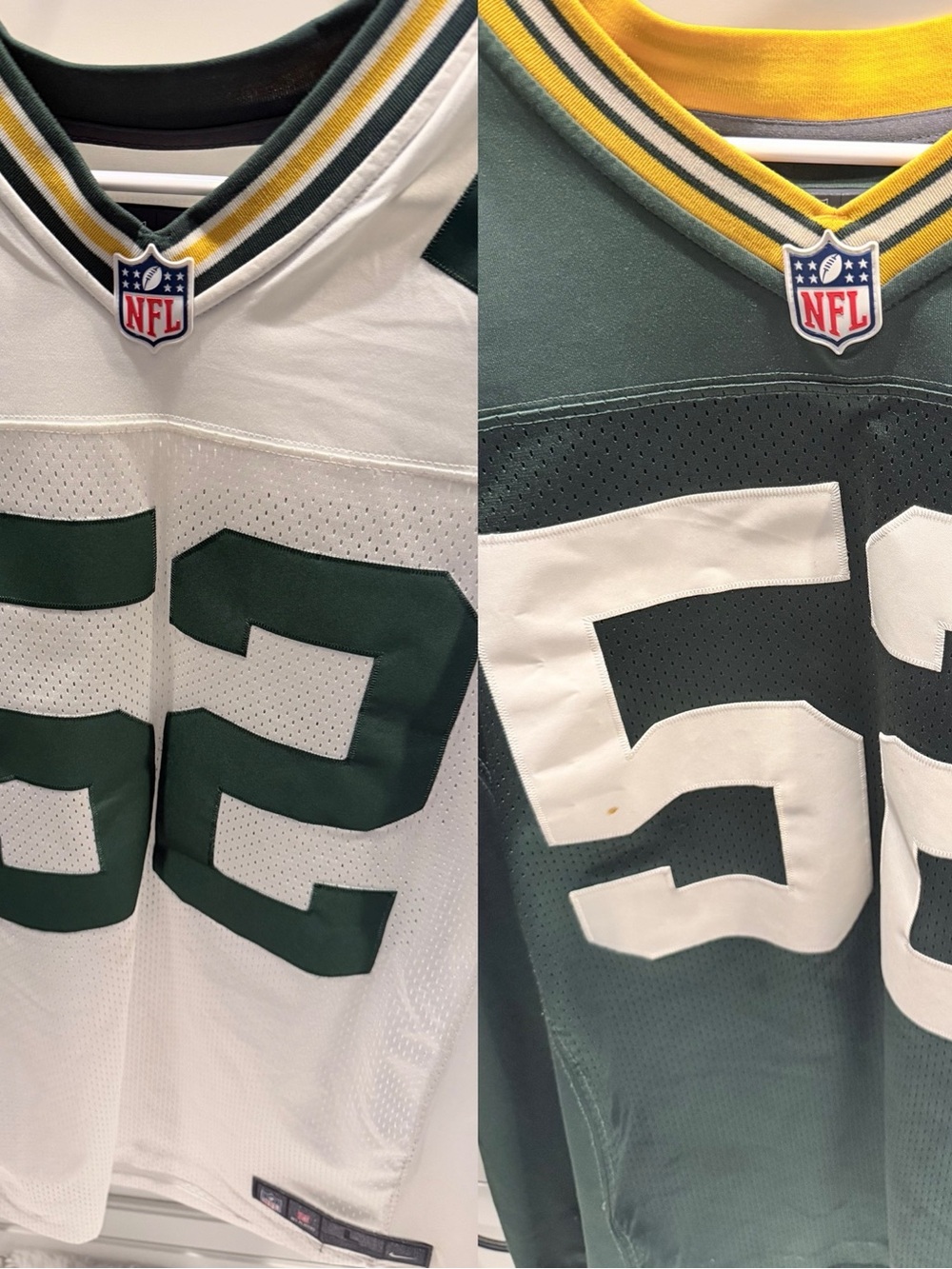 Pair of size L Green Bay Packers jerseys - Clay Matthews